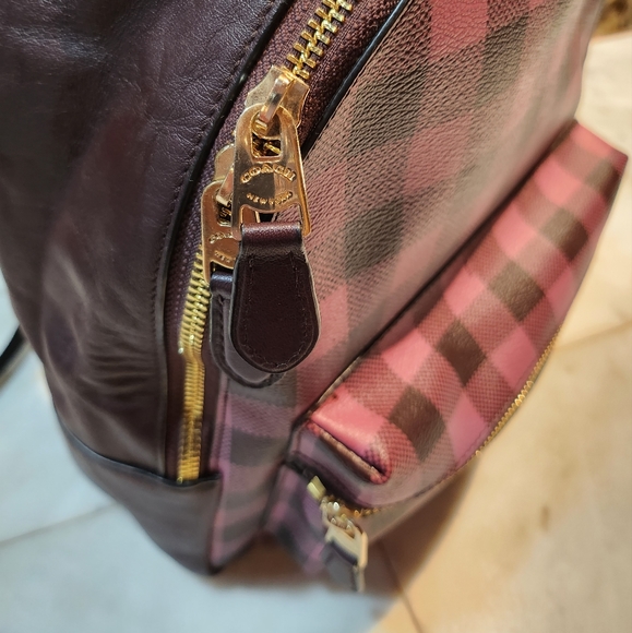 Coach Medium Charlie Backpack With Gingham Print - Picture 8 of 11